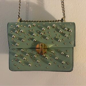 Topshop Mint Studded Mini Bag
